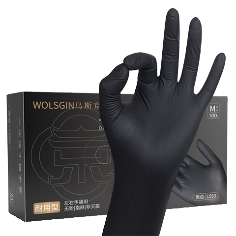 Одноразовые перчатки WOLSGIN из нитриловой резины, 100 штук, размер XL, кухонные, пищевого качества, утолщенные, рабочие перчатки для дома, черные. - Фото 4 Одноразовые перчатки WOLSGIN из нитриловой резины, 100 штук, размер XL, кухонные, пищевого качества, утолщенные, рабочие перчатки для дома, черные. - изображение 4