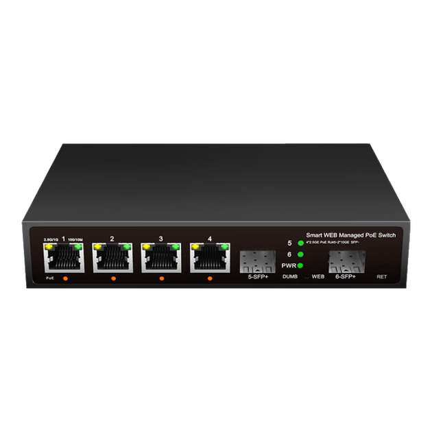 Коммутатор KeepLINK KP-9000 корпоративного класса 2.5G, 4-портовый управляемый PoE, поддерживает агрегацию портов и сегментацию VLAN / устройство - изображение 4