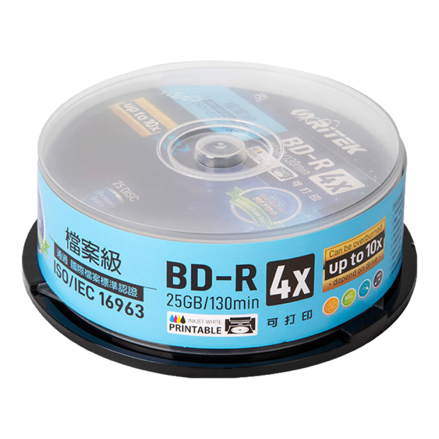 Диски Blu-Ray RITEk BD-R, сертифицированные по стандарту ISO/IEC16963, соответствуют архивному стандарту качества, 6 чистых дисков, диски Century Storage с возможностью печати, 25 штук в упаковке. - Фото 4 Диски Blu-Ray RITEk BD-R, сертифицированные по стандарту ISO/IEC16963, соответствуют архивному стандарту качества, 6 чистых дисков, диски Century Storage с возможностью печати, 25 штук в упаковке. - изображение 4