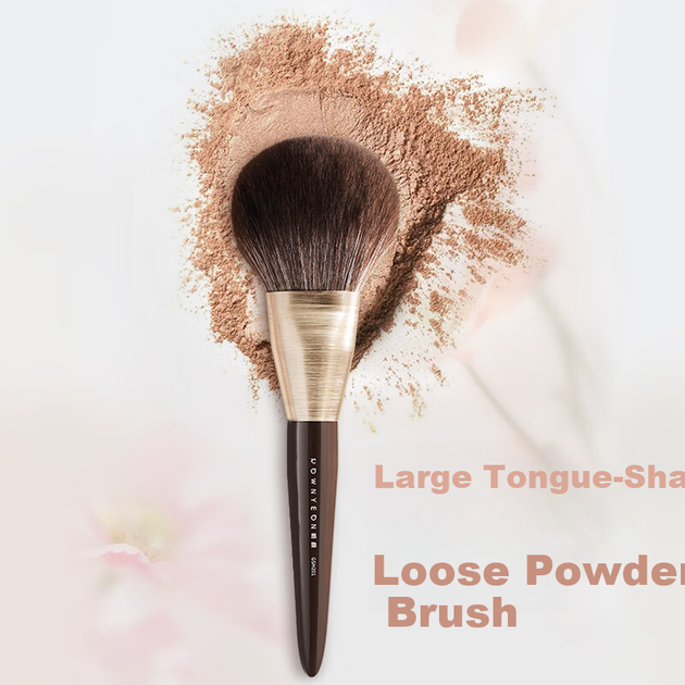Кисть для рассыпчатой пудры Rownyeon Gesang Flower Loose Powder Brush, большая, с мягким пушистым ворсом в форме языка, предназначенная для фиксации макияжа. - изображение 4