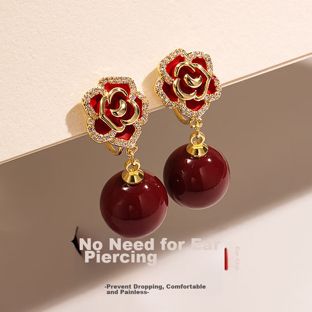 Сережки-кліпси Dairo Red Pearl для жінок без пірсингу, маленькі сережки-кліпси в стилі Chanel, осінь-зима, святкові сережки-кліпси від комарів, аксесуари для вух - Фото 4 Сережки-кліпси Dairo Red Pearl для жінок без пірсингу, маленькі сережки-кліпси в стилі Chanel, осінь-зима, святкові сережки-кліпси від комарів, аксесуари для вух - зображення 4