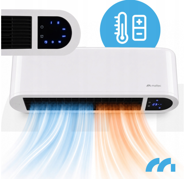 Тепловая воздушная завеса MalTec PT5000W-WH 115250 2000 Вт с пультом, PTC-нагревателем, таймером и LED-дисплеем - изображение 4