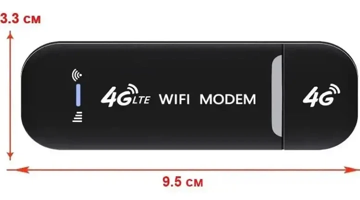 USB Wi-Fi модем 4G LTE Plug&Play із функцією Wi-Fi роутера до 150 Мбіт/с для SIM-карти, чорний - Фото 2 USB Wi-Fi модем 4G LTE Plug&Play із функцією Wi-Fi роутера до 150 Мбіт/с для SIM-карти, чорний - зображення 2