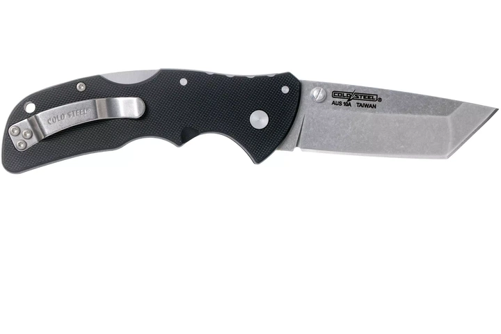 Ніж складаний Cold Steel Mini Recon 1 Tanto Point, замок Tri-Ad Lock, лезо Plain Stonewashed AUS-10A, руківя Black GRN, Тайвань, CS-27BAT - Фото 3 Ніж складаний Cold Steel Mini Recon 1 Tanto Point, замок Tri-Ad Lock, лезо Plain Stonewashed AUS-10A, руківя Black GRN, Тайвань, CS-27BAT - изображение 3