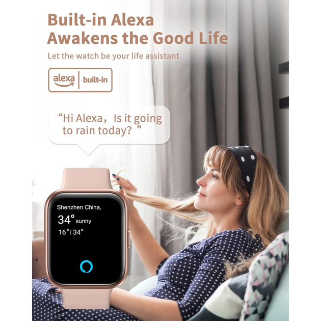 Смарт-часы женские ID208 Plus 1,8″ Bluetooth-звонки, Alexa, IP68, пульс, SpO2, сон, 100 спортивных режимов - Фото 7 Смарт-часы женские ID208 Plus 1,8″ Bluetooth-звонки, Alexa, IP68, пульс, SpO2, сон, 100 спортивных режимов - изображение 7