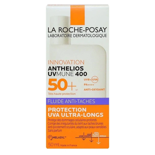 Солнцезащитный флюид для лица La Roche-Posay Anthelios UVMUNE 400 Fluide Anti-taches SPF 50+ - изображение 2