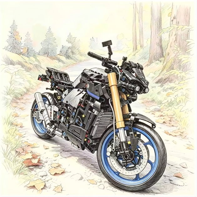 Конструктор Technic Yamaha MT-10 SP (42159), 1478 деталей (Без коробки) - Фото 4 Конструктор Technic Yamaha MT-10 SP (42159), 1478 деталей (Без коробки) - изображение 4