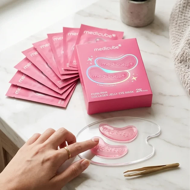 Гидрогелевые патчи под глаза Medicube PDRN Pink Collagen Jelly Eye Mask, 1 пара - Фото 3 Гидрогелевые патчи под глаза Medicube PDRN Pink Collagen Jelly Eye Mask, 1 пара - изображение 3