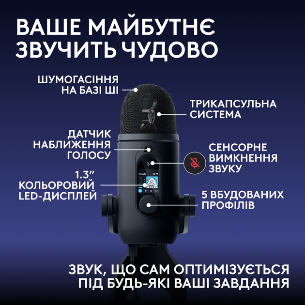 Микрофон Logitech G Yeti 2 USB Black (988-000591) - изображение 3