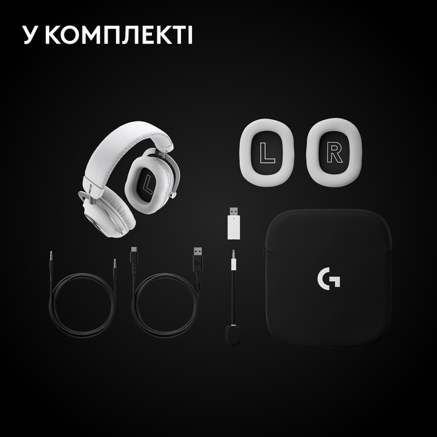 Наушники Logitech G PRO X3 LIGHTSPEED Wireless Gaming Headset White (981-001748) - Фото 10 Наушники Logitech G PRO X3 LIGHTSPEED Wireless Gaming Headset White (981-001748) - изображение 10