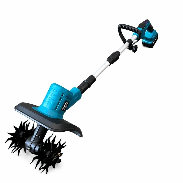 Акумуляторний культиватор Makita 48 В ручний мотокультиватор 6 А·год безщітковий з 2 акумуляторами електротяпка для розпушування прополювання обробки ґрунту саду городу клумб 23 см - зображення 3