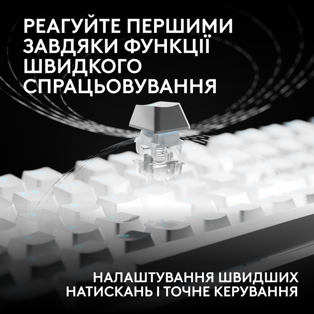 Клавіатура дротова Logitech G PRO X2 RAPID TKL RGB US USB White (920-014097) - Фото 3 Клавіатура дротова Logitech G PRO X2 RAPID TKL RGB US USB White (920-014097) - зображення 3