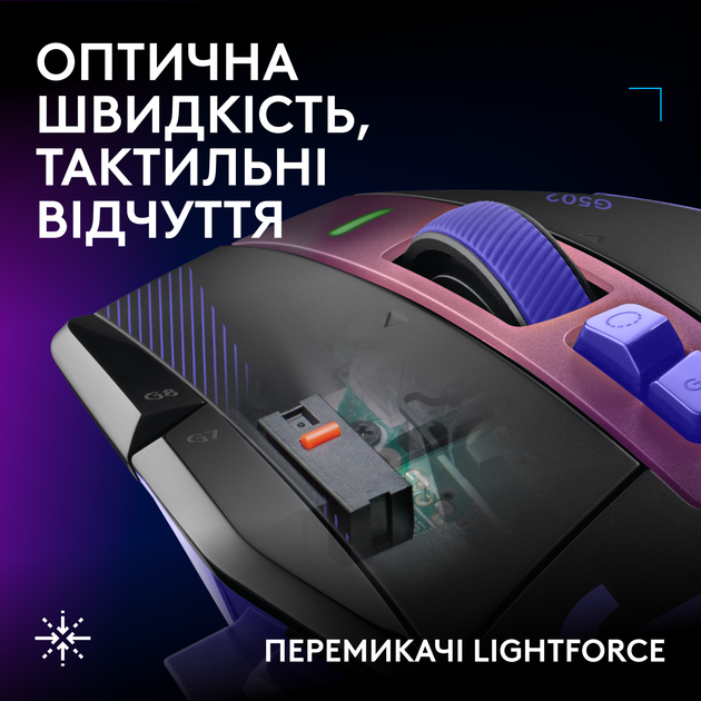 Миша Logitech G502 X Plus Lightspeed RGB Wireless Dark Lilac (L910-007810) - зображення 8