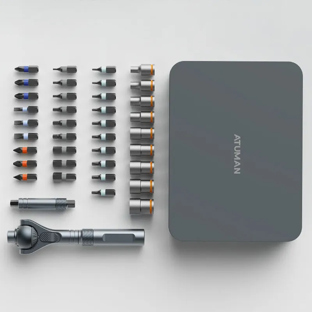 Отвертка с комплектом бит Xiaomi Duke RS2 ratchet screwdriver set gray - изображение 3