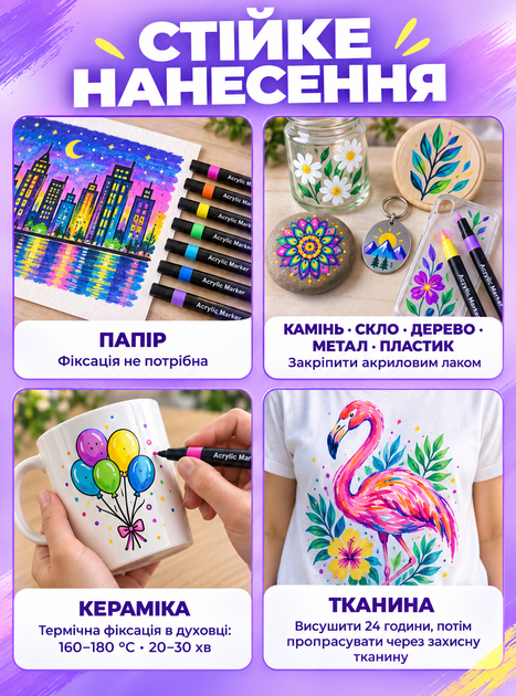 Маркеры акриловые набор маркеров для творчества рисования фломастеры профессиональные 60 цветов для скетчинга раскрашивания росписи на бумаге дереве ткани стекла керамики на водной основе для граффити декора хобби цветные художественные DobraMAMA 74090 - Фото 5 Маркеры акриловые набор маркеров для творчества рисования фломастеры профессиональные 60 цветов для скетчинга раскрашивания росписи на бумаге дереве ткани стекла керамики на водной основе для граффити декора хобби цветные художественные DobraMAMA 74090 - изображение 5