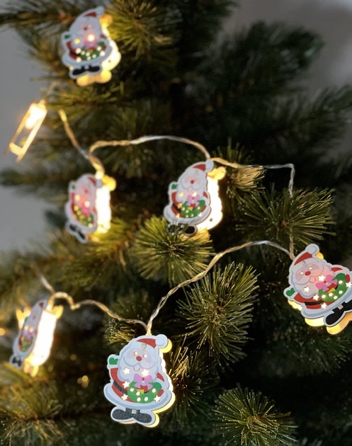 Гірлянда світлодіодна Chomik 10 LED 1,65 м теплий білий дерево Санта Клаус - зображення 4