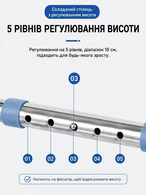 Складной стул-туалет для пожилых и людей с инвалидностью с регулировкой высоты, подлокотниками и съемным ведром белый - Фото 2 Складной стул-туалет для пожилых и людей с инвалидностью с регулировкой высоты, подлокотниками и съемным ведром белый - изображение 2