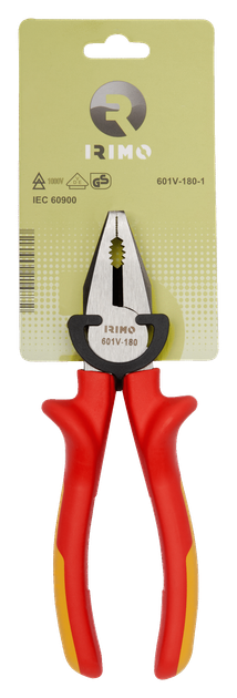 Плоскогубці комбіновані діелектричні IRIMO 180 мм 1000 В (601V-180-1) - зображення 5