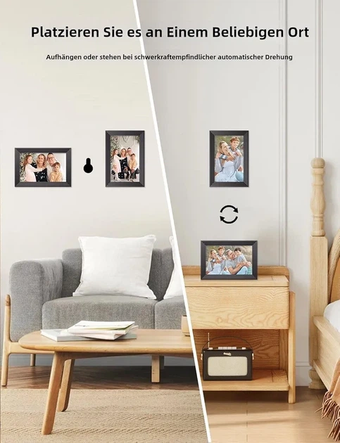 Цифровая фоторамка Luakug Frameo 10,1" Wi-Fi 32 ГБ IPS 1280×800 для фото и видео, сенсорный экран, автоповорот - Фото 6 Цифровая фоторамка Luakug Frameo 10,1" Wi-Fi 32 ГБ IPS 1280×800 для фото и видео, сенсорный экран, автоповорот - изображение 6