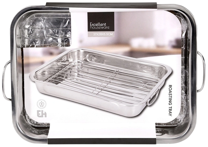 Brytfanna do pieczenia Excellent Houseware stalowa 37 x 28 x 5.5 cm (8721037515450) - obraz 3
