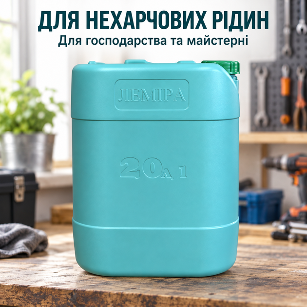 Каністра пластикова Леміра 20 л для нехарчових рідин із ручкою, штабельована - зображення 7