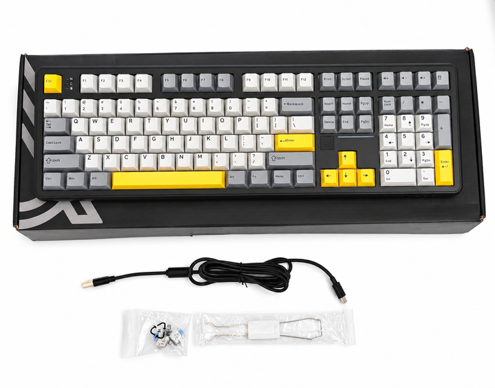 Механічна клавіатура AJAZZ AK108, Full Size 100%, Tri-Mode, Hot-Swap, RGB, Dot-Matrix дисплей, 1000 мА·год - Фото 6 Механічна клавіатура AJAZZ AK108, Full Size 100%, Tri-Mode, Hot-Swap, RGB, Dot-Matrix дисплей, 1000 мА·год - зображення 6