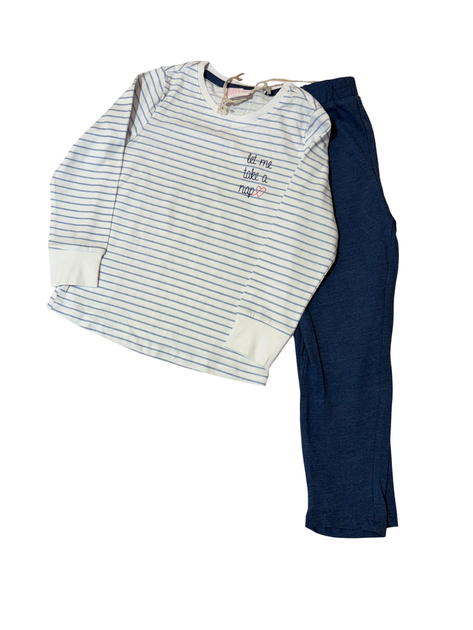 Піжама дитяча з принтом полоски 98 104 см синя біла Alive артикул М331 - изображение 2