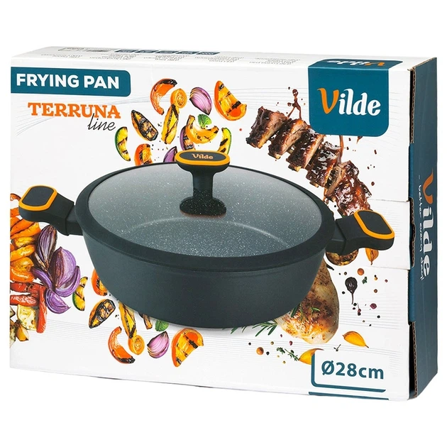 Patelnia głęboka Vilde Terruna granitowa ze szklaną pokrywką 3.5 l (5900670117167) - obraz 4