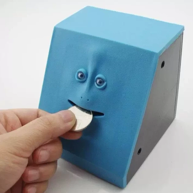 Жуюча скарбничка Face Bank у вигляді обличчя яке їсть гроші - Фото 2 Жуюча скарбничка Face Bank у вигляді обличчя яке їсть гроші - зображення 2