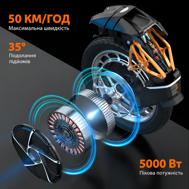 Моноколесо KingSong 2200 Вт Черное (KS-S18 PRO+) - изображение 11