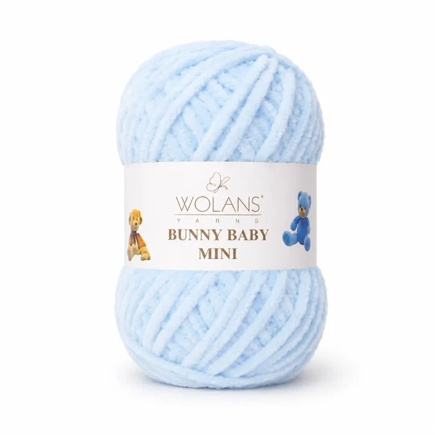 Пряжа Wolans Bunny Baby Mini плюшева блакитна 20 г 24 м (W100-11/20) - Фото 1 Пряжа Wolans Bunny Baby Mini плюшева блакитна 20 г 24 м (W100-11/20) - изображение 1