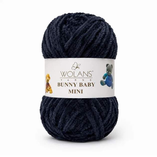 Пряжа Wolans Bunny Baby Mini плюшева чорна 20 г 24 м (W100-10/20) - Фото 1 Пряжа Wolans Bunny Baby Mini плюшева чорна 20 г 24 м (W100-10/20) - изображение 1