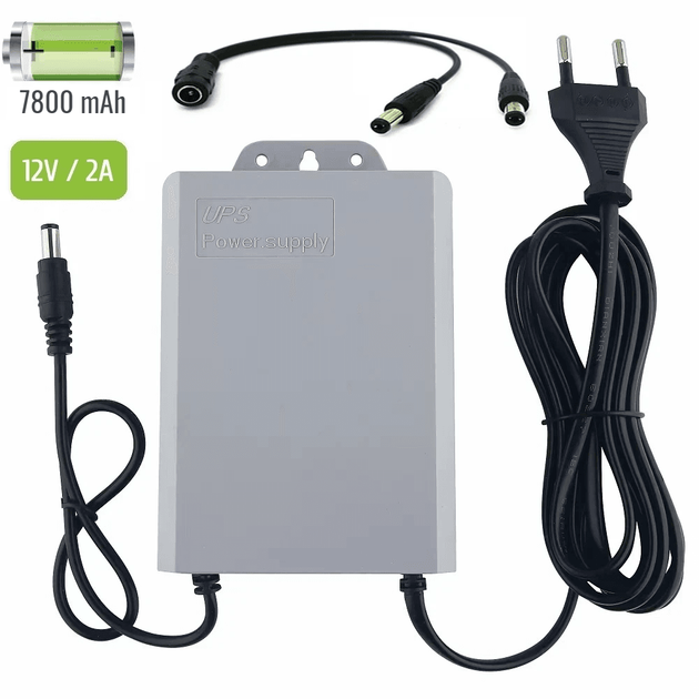 Mini UPS Folem Voltix, DC 12V/2A, 7800 Mah, бесперебойник, ИБП для роутеров + кабель делитель питания на два устройства - изображение 6