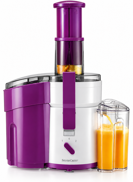 Электрическая соковыжималка SilverCrest SFE 450 C3 450 Вт 2 скорости Соковыжималка для фруктов и овощей Центробежная модель Pink - изображение 6