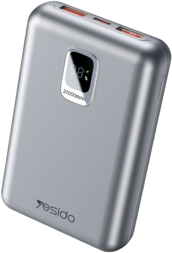 Powerbank Yesido YP47 20000 mAh 22.5W Silver (6971050269560) - Zdjęcie 1 Powerbank Yesido YP47 20000 mAh 22.5W Silver (6971050269560) - obraz 1
