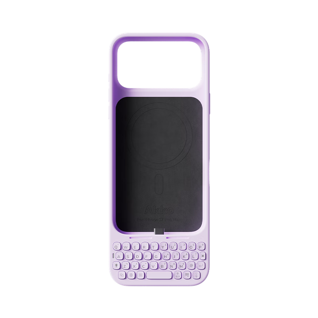 AKKO MetaKey Apple iPhone 17 Pro Max Телефонная клавиатура с креплением на задней панели, встроенный чехол для телефона, внешняя физическая клавиатура с ощущением BlackBerry, поддерживает магнитное крепление, фиолетовый - изображение 4