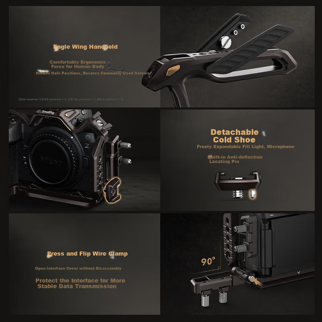 Комплект расширения SmallRig 4523 для Nikon Z6 III, Night Owl, подходит для беззеркальной камеры Nikon Z6 III, ручная рукоятка, комплект для фото- и видеосъемки, L-образная площадка для камеры, аксессуары для кроличьей клетки. - Фото 5 Комплект расширения SmallRig 4523 для Nikon Z6 III, Night Owl, подходит для беззеркальной камеры Nikon Z6 III, ручная рукоятка, комплект для фото- и видеосъемки, L-образная площадка для камеры, аксессуары для кроличьей клетки. - изображение 5