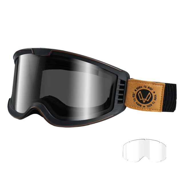 Мотоциклетные очки VOZAPOW в стиле ретро с двухслойными противотуманными, фотохромными и поляризованными линзами предназначены для внедорожных мотоциклов, электровелосипедов и райдеров с близорукостью. - изображение 4