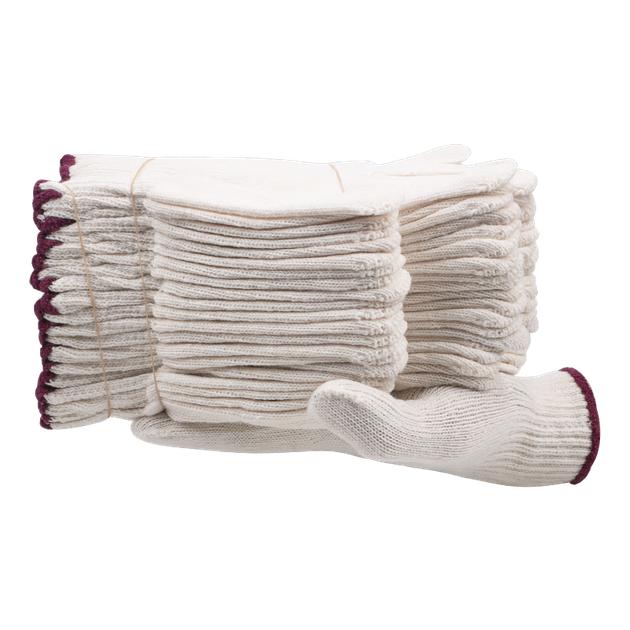 Робочі рукавички Maozheng Cotton, 60 пар, бавовняна пряжа для роботи, обробки, обслуговування, легкий промисловий захист, фіолетовий край [Оригінальний продукт] - зображення 4