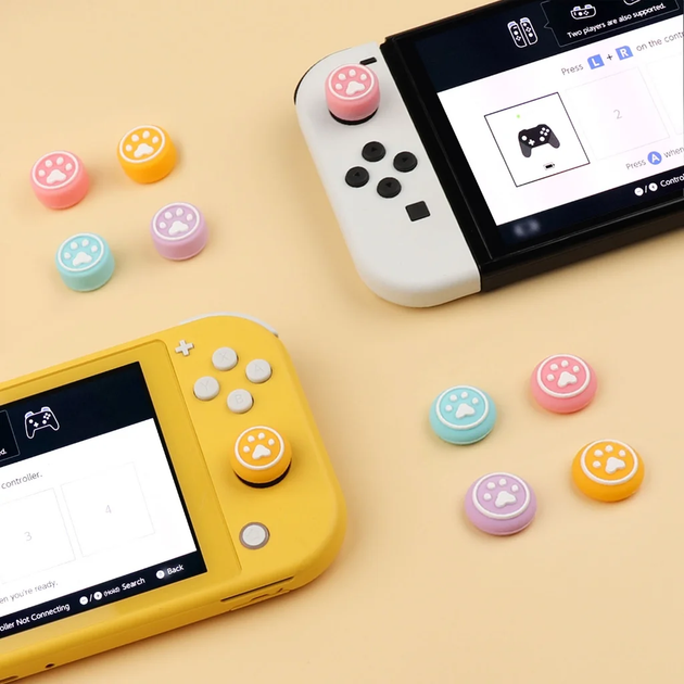 Силиконовые накладки на стики Paws 6в1 (Black/Red) для Nintendo Switch / Switch OLED / Switch LITE - Фото 2 Силиконовые накладки на стики Paws 6в1 (Black/Red) для Nintendo Switch / Switch OLED / Switch LITE - изображение 2