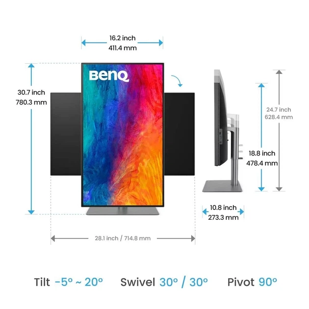 Монитор 31.5" BenQ DesignVue PD3225U (9H.LLYLA.TBE) - Фото 9 Монитор 31.5" BenQ DesignVue PD3225U (9H.LLYLA.TBE) - изображение 9