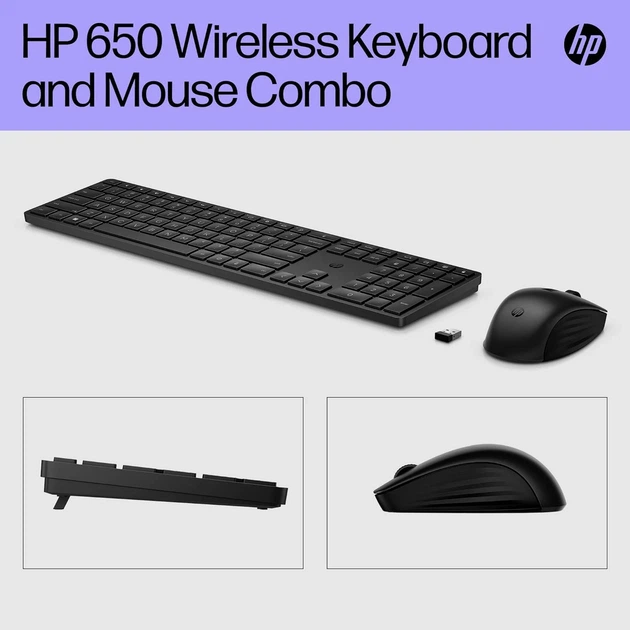Клавіатура та миша HP бездротові чорні Slim - зображення 6