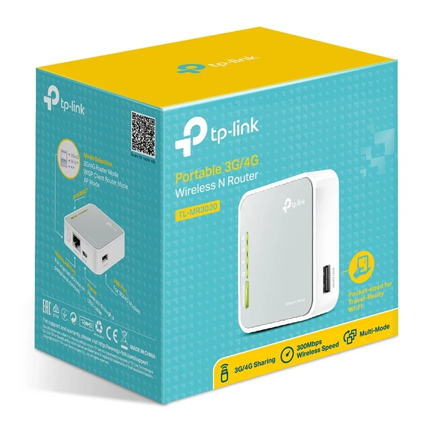Маршрутизатор TP-LINK TL-MR3020 N300, 1xFE LAN/WAN, 1xUSB2.0 для 3G/4G/LTE - изображение 4