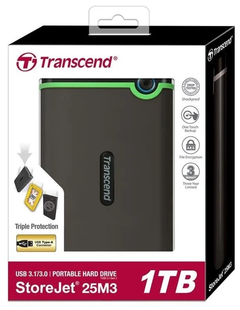 Портативний жорсткий диск Transcend 2TB USB 3.1 StoreJet 25M3 Сірий - зображення 6