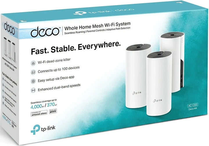 Система WiFi-Mesh TP-LINK Deco E4 AC1200, 2xFE LAN/WAN, 3 модуля - изображение 5