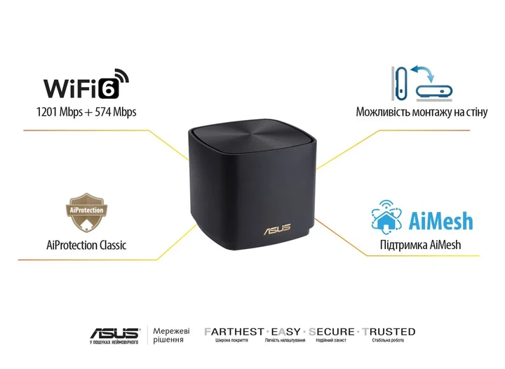 Система WiFi-Mesh ASUS ZenWiFi XD4 PLUS AX1800, 1xGE LAN, 1xGE WAN, 1мод, черный - изображение 7