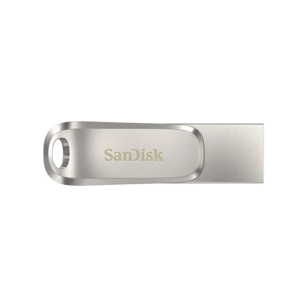 Накопитель SanDisk 128GB USB 3.1 Type-A + Type-C Dual Drive Luxe Серебристый - изображение 2