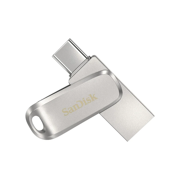 Накопитель SanDisk 64GB USB 3.1 Type-A + Type-C Dual Drive Luxe Серебристый - изображение 6