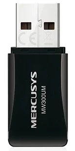 WiFi адаптер MERCUSYS MW300UM N300 USB 2.0 300 Мбит/с 17,2х42,9х8,5 мм черный - изображение 2