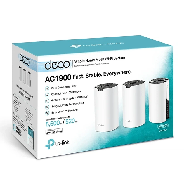 Система WiFi-Mesh TP-LINK Deco S7 AC1900, 3xGE LAN/WAN, 3 модуля - изображение 8